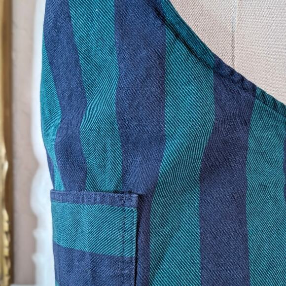Now Designs Blue and Green Striped Kitchenware Apron Cottagecore Indie - Picture 6 of 8